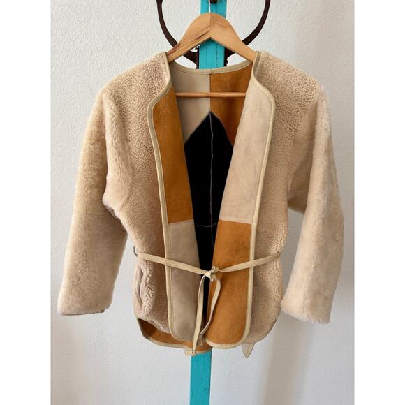 NWOT MILENA SILVANO Diamond Robe Coat - Oak - Small - Picture 3 of 10